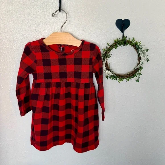 Wonder Nation Red & Black Plaid Dress | Baby Girl | 18 Months - Picture 1 of 3